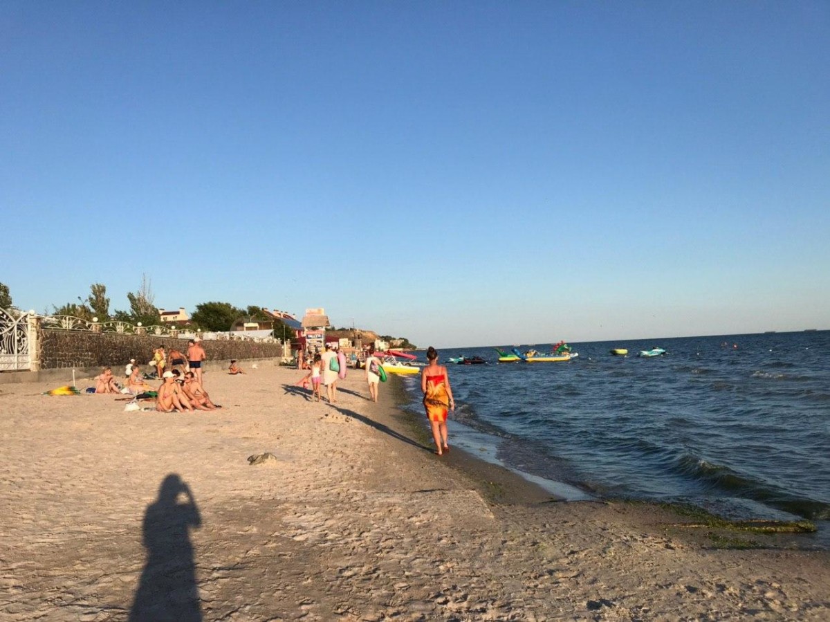 фото пляжа в Коблево 13.08.2020