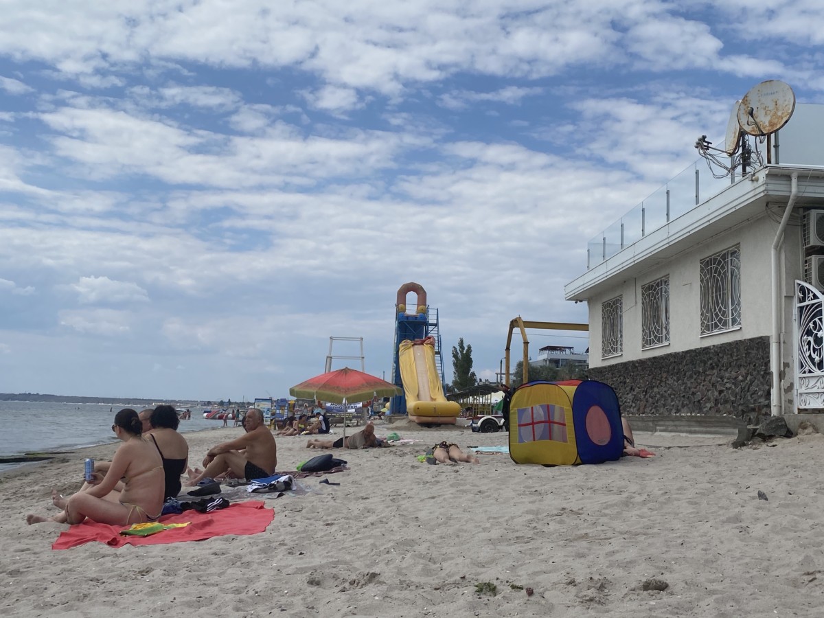 фото пляжа в Коблево 10.08.2020
