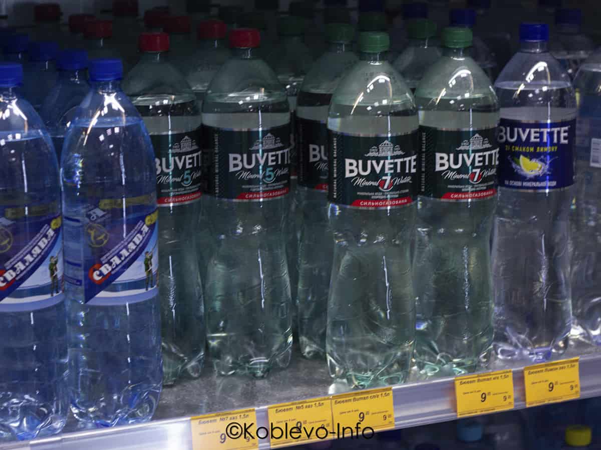 Газированная вода в супермаркете Моя краина в Коблево