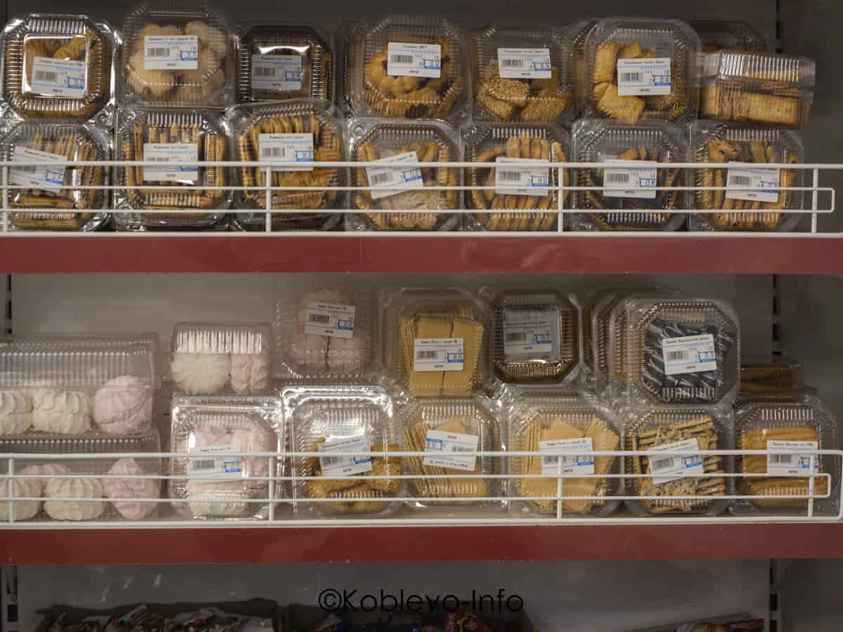 Ассортимент печенья в магазинах Коблево