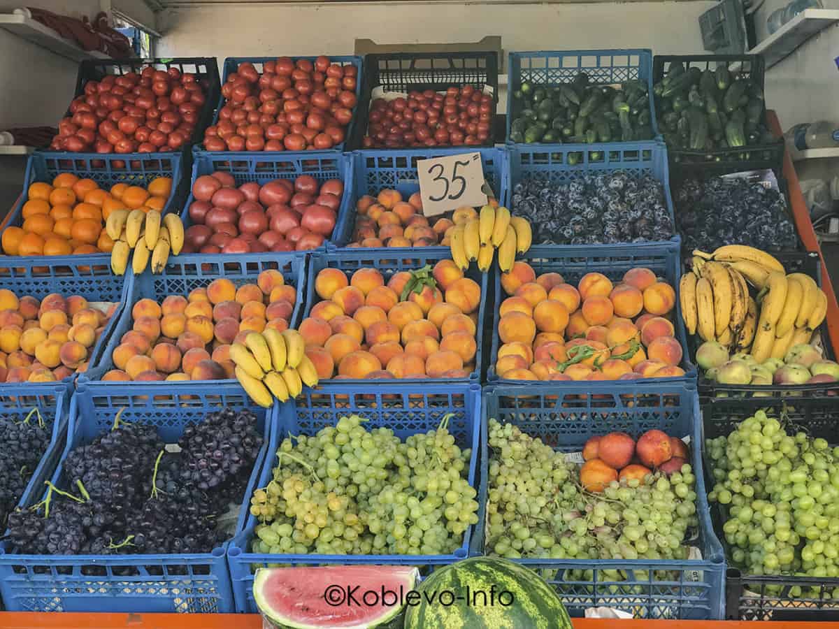 Цены на фрукты и овощи в Коблево
