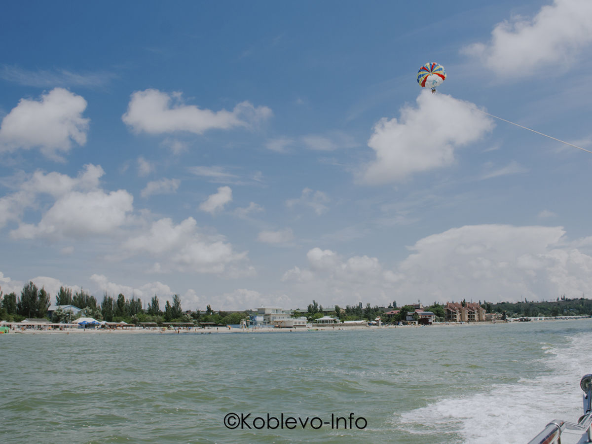 Полет с парашютом с видом на пляж Коблево