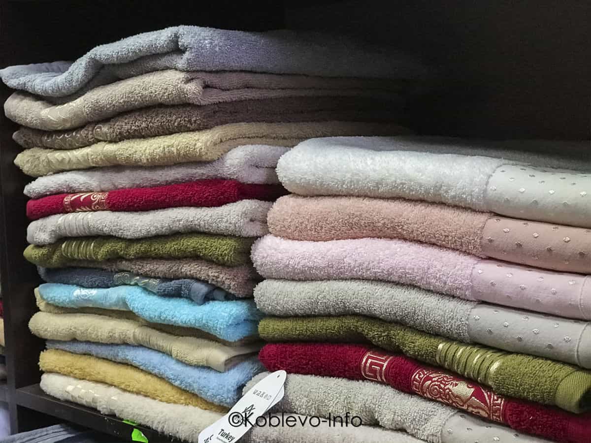 Цены на махровые полотенца в магазине Комфорт в селе Коблево