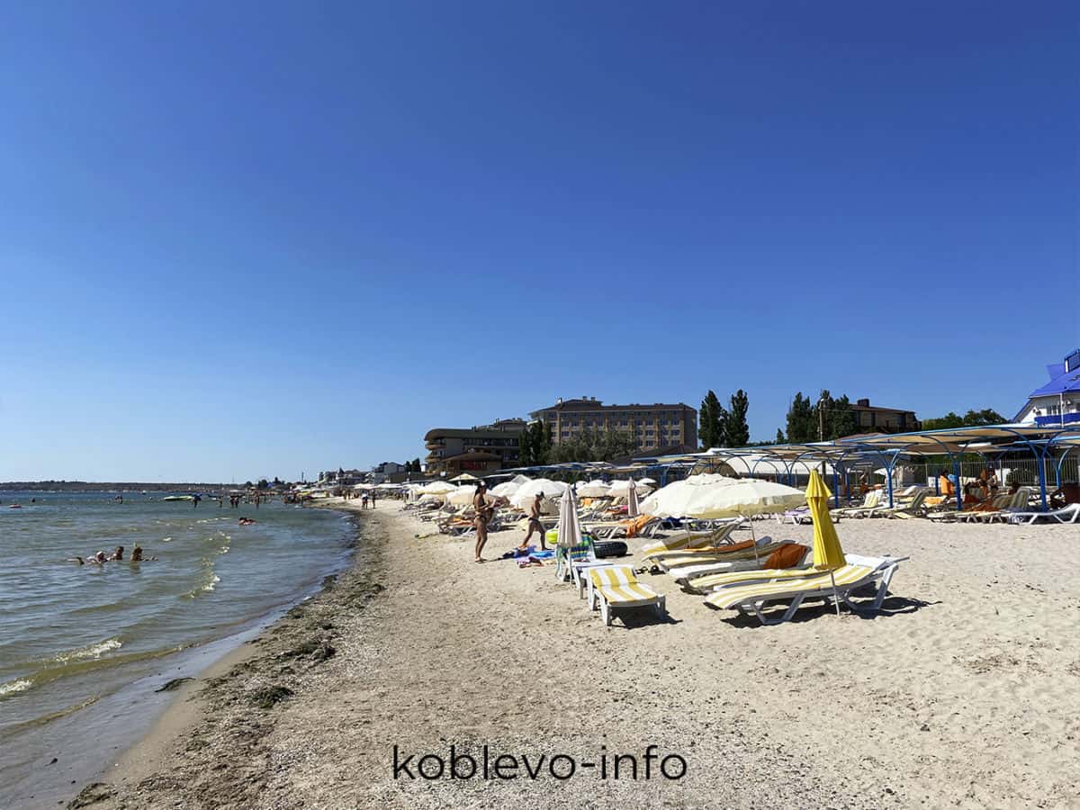 обзор пляжа в Коблево летом 2021