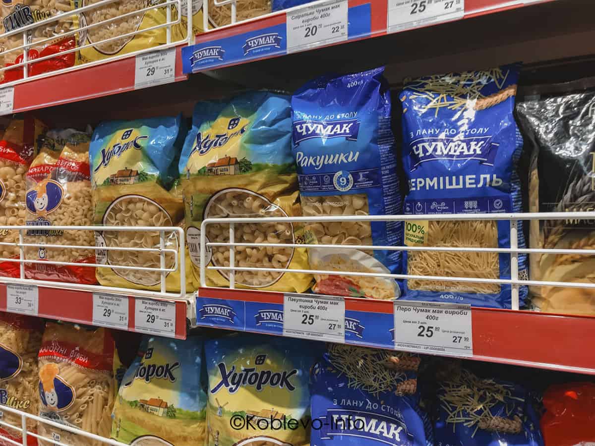 Цены на продукты в супермаркете Моя країна в Коблево
