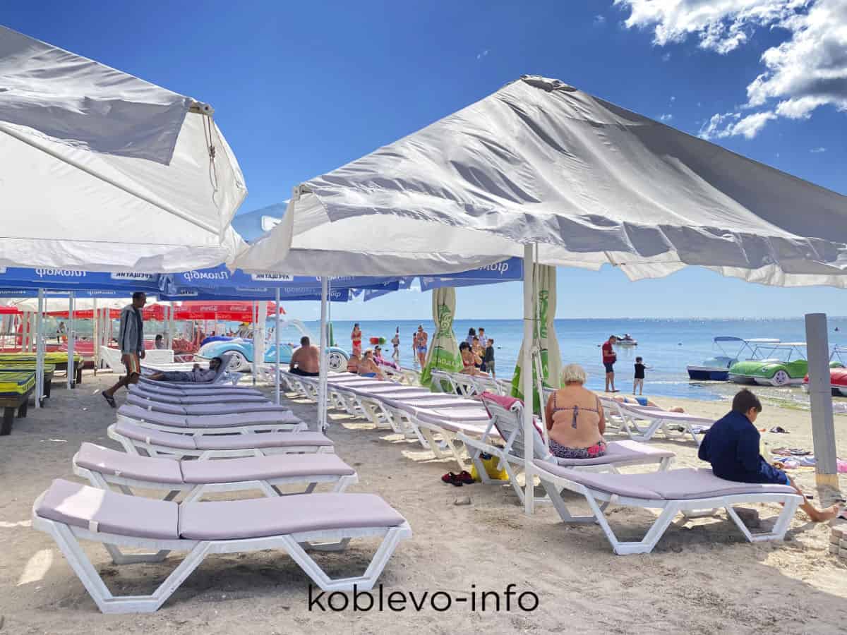 Отдыхающие на пляже в Коблево сегодня 03.09.2021
