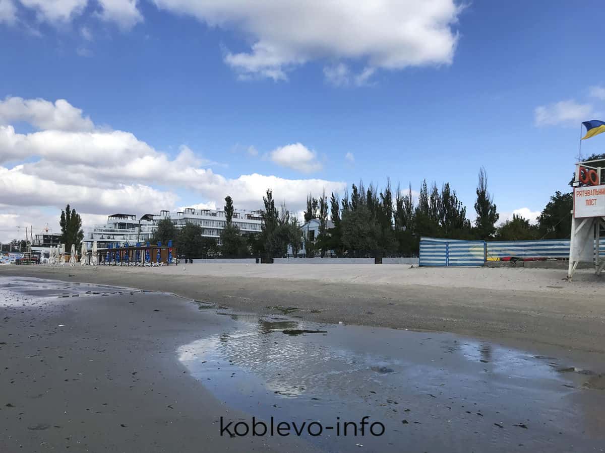 Фото обзор пляжа возле отеля Де Ла Вита в Коблево